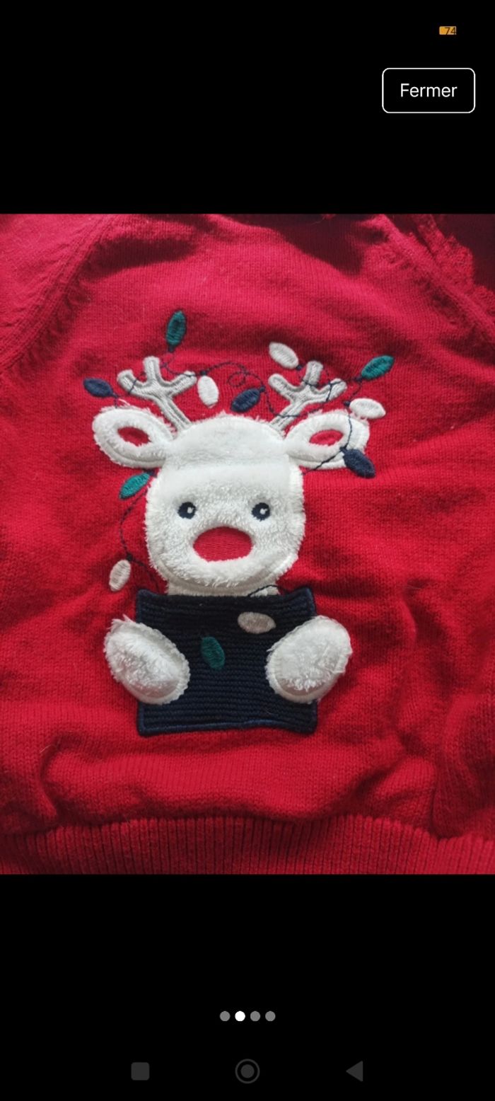 Pull rouge noël - obaibi - photo numéro 2