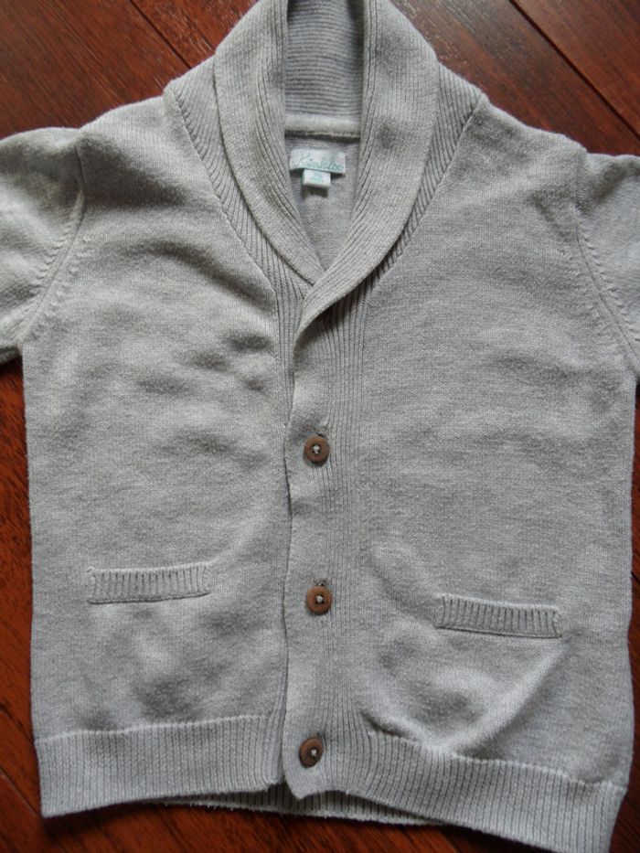 Gilet gris clair garçon, Kimbaloo, 3 ans NEUF - photo numéro 2