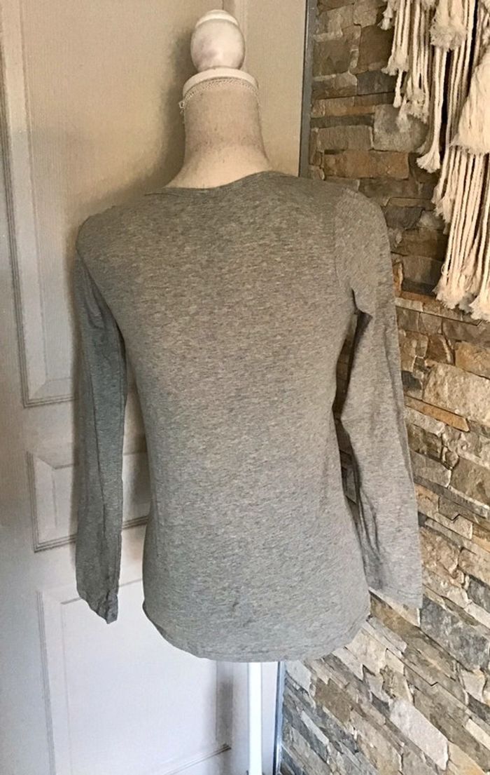 T Shirt manche longue en coton gris taille M Pink Sin (0623) - photo numéro 2