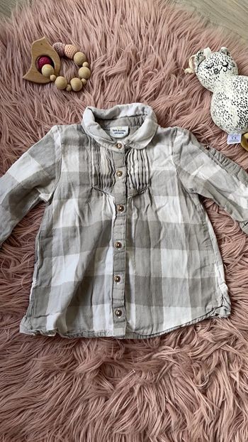 Robe tunique à carreaux grise TAO 6 mois