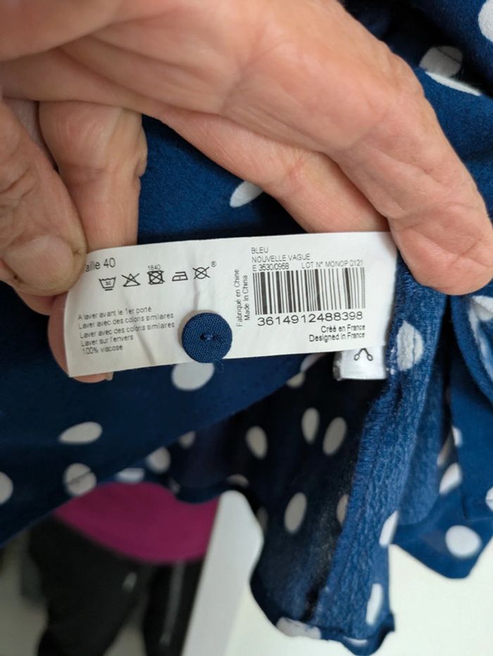 Chemise blouse bleu monoprix 40 - photo numéro 7