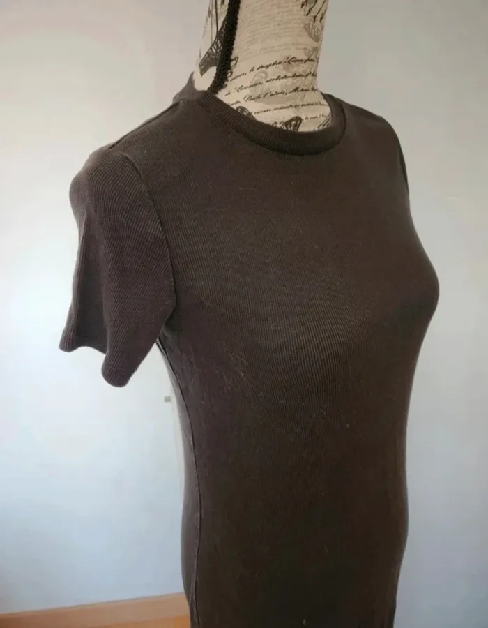 Robe moulante côtelée noire Zara - Taille L