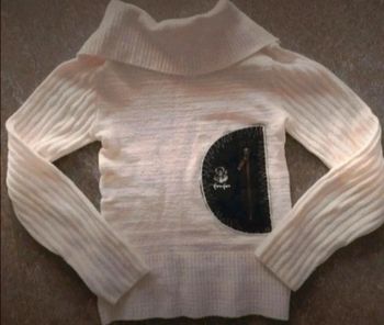 Pull blanc femme S 36