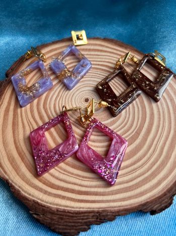 Boucles d’oreilles pendantes - losange