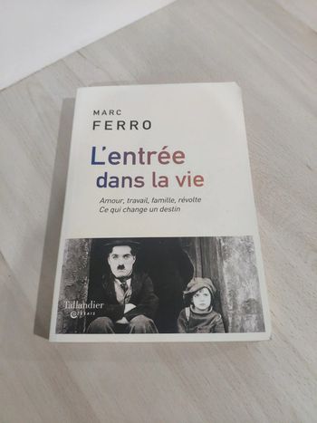 Livre grand format essai L'entrée dans la vie amour travail famille révolte change destin Ferro