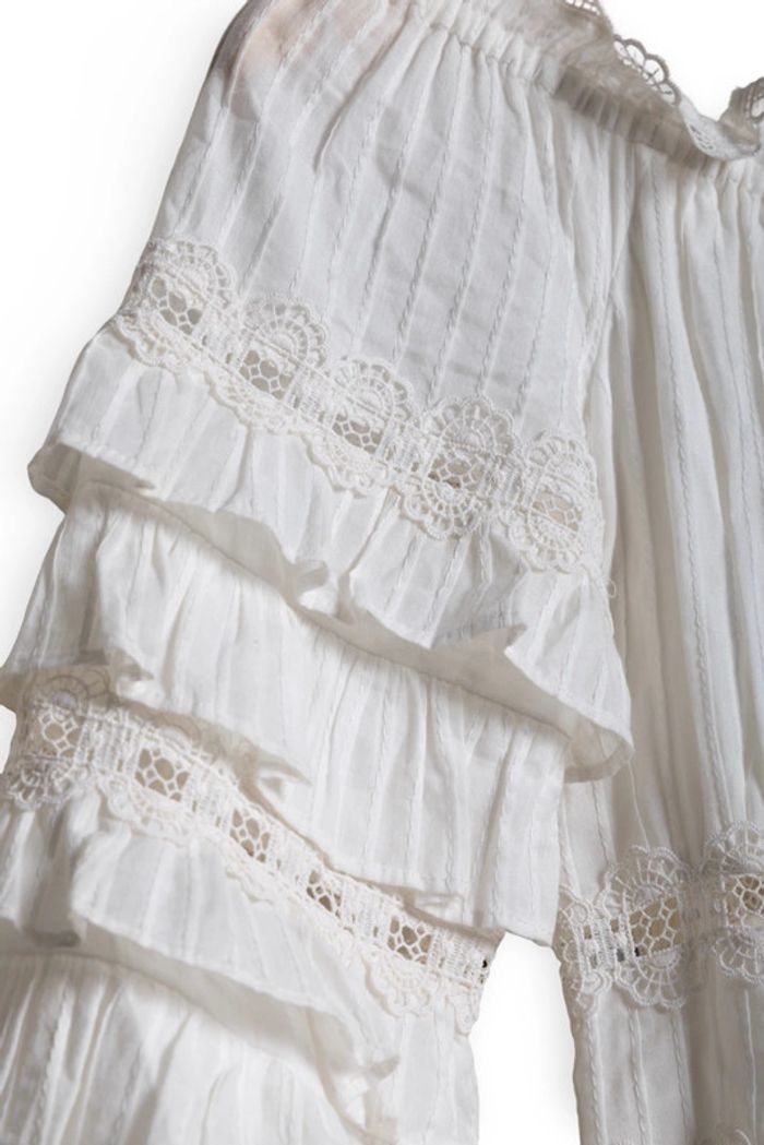 Robe blanche broderie anglaise et dentelle bohème Zimmermann Taille 36 - photo numéro 7