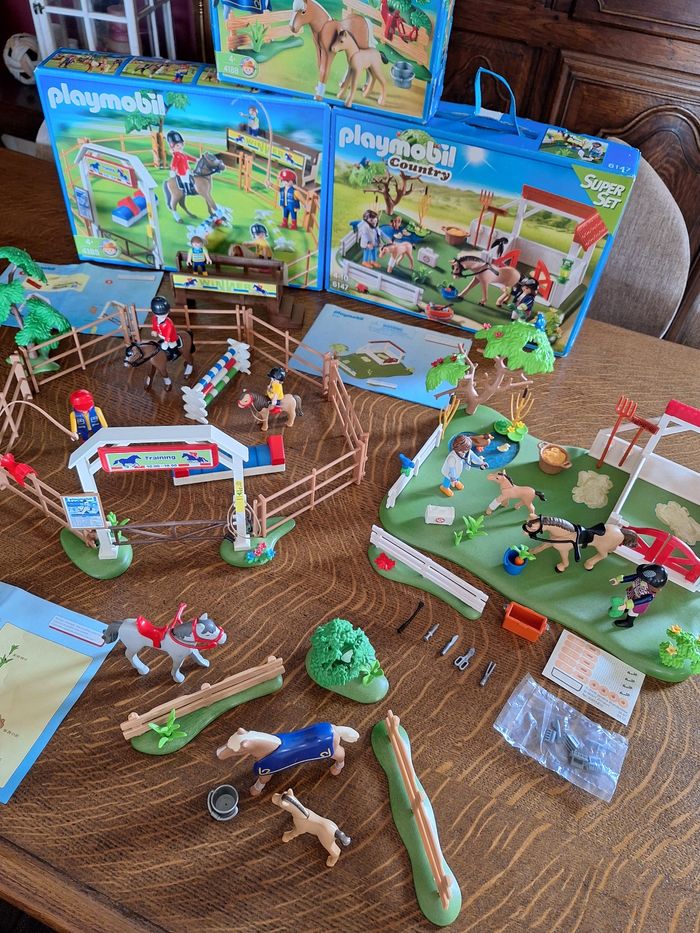 Playmobil 3 lots équitation,  vétérinaire + chevaux + obstacles - photo numéro 7