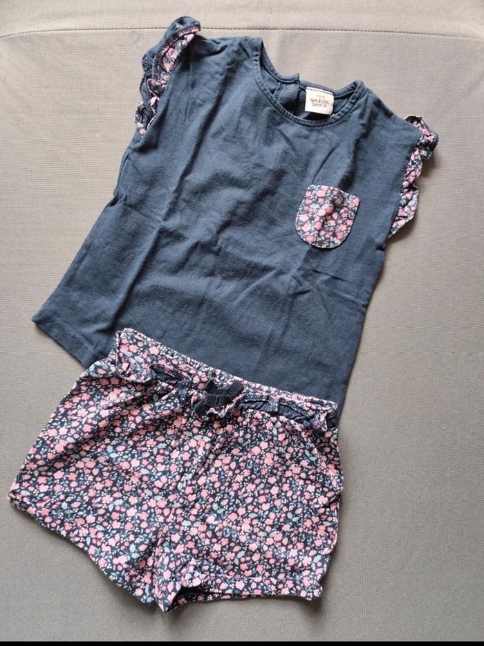 Ensemble bleu fleuri - photo numéro 2