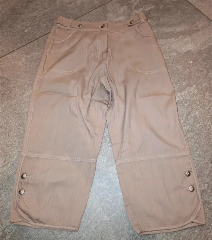 Pantacourt beige femme M 38