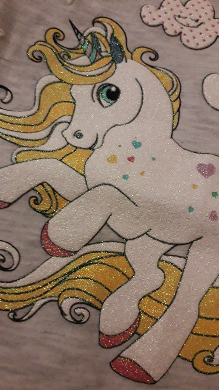 Tee-shirt manches courtes Licorne paillettée