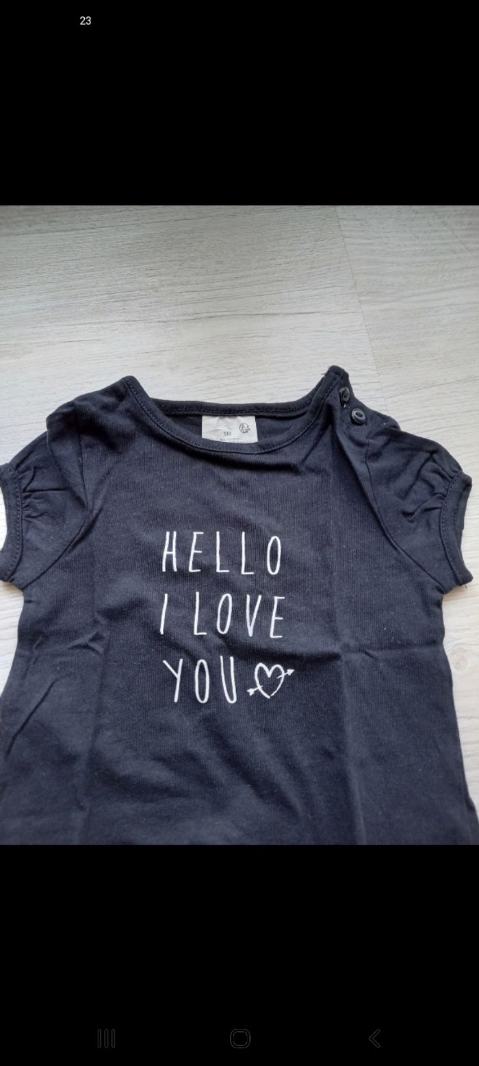 Lot de 2 t-shirts MC fille 1 mois - photo numéro 4