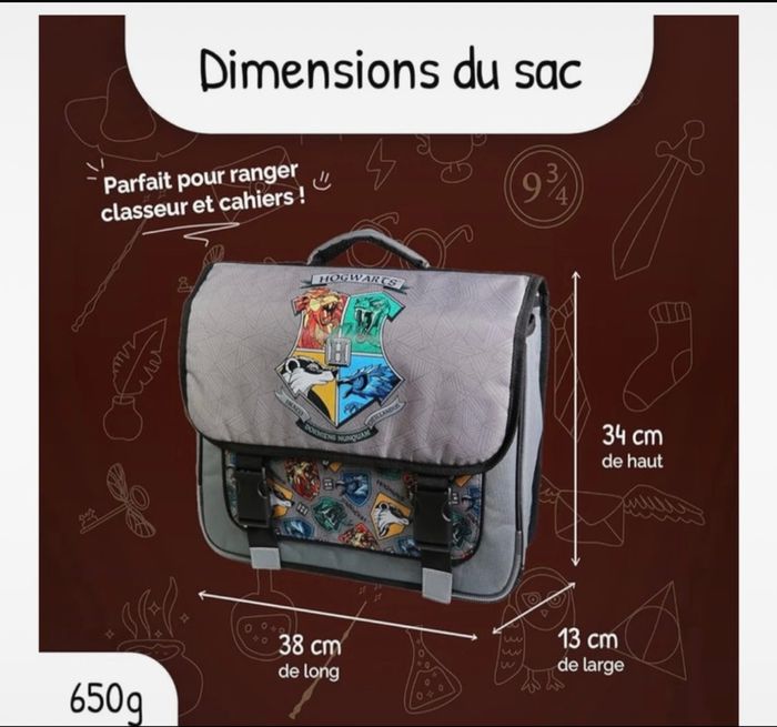 Cartable Harry Potter + 2 trousses - photo numéro 5
