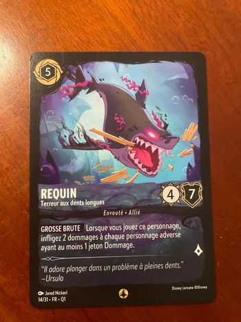Carte Lorcana - Requin : Terreur aux dents longues - 14/31 - FR - Q1