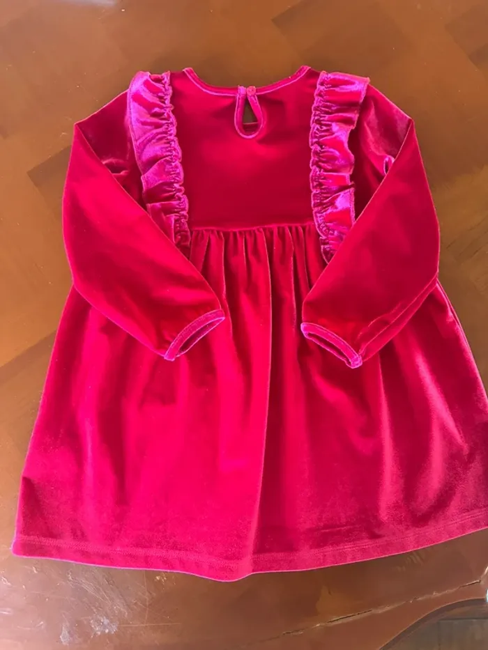 Robe fille en velours, rose taille 23 mois - photo numéro 4