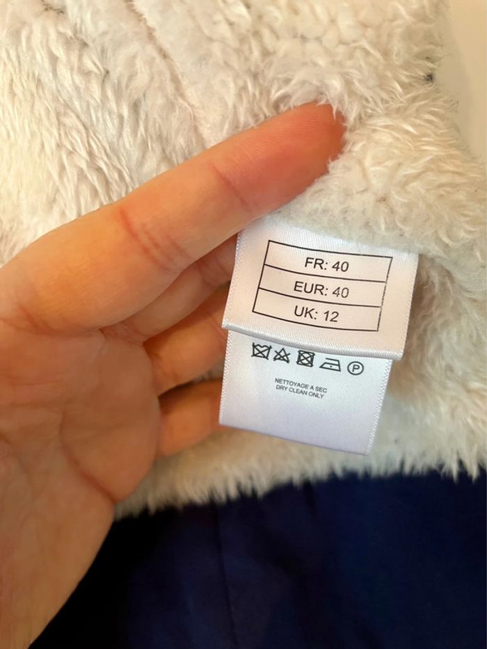 Blouson ekyog bleu et sherpa Teddy blanc cassé 40 - photo numéro 4