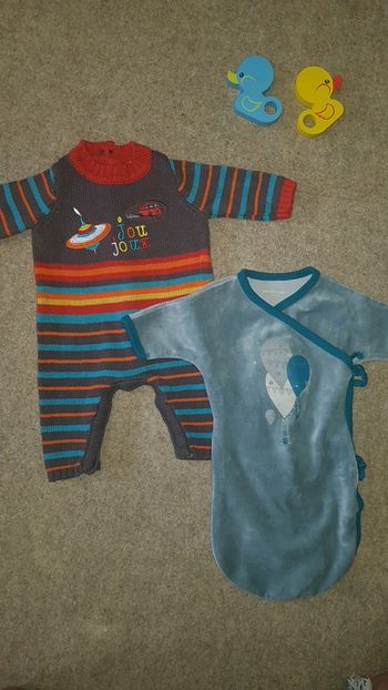 Lot de 2 pyjamas combis naissance mixtes
