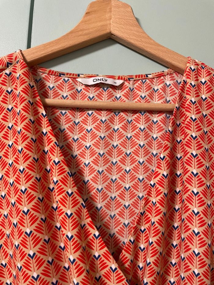 Robe courte orange motif Only - photo numéro 2