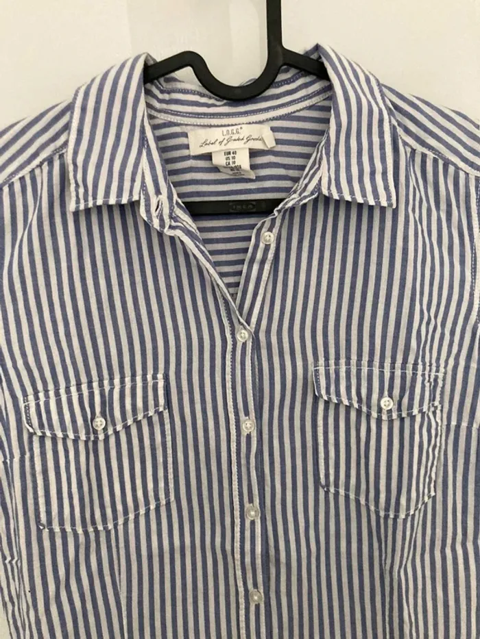 Chemise à rayures blanche et bleue - photo numéro 2
