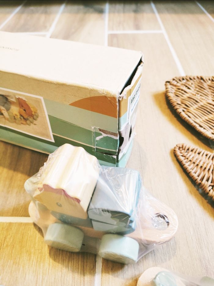 🐤Train blocs Poulet little farm à empiler  en bois marque Little dutch - photo numéro 3