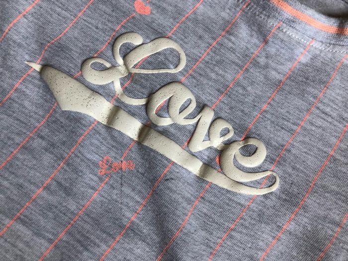 Chemise de nuit gris rayures abricot 5/6 ans - photo numéro 3