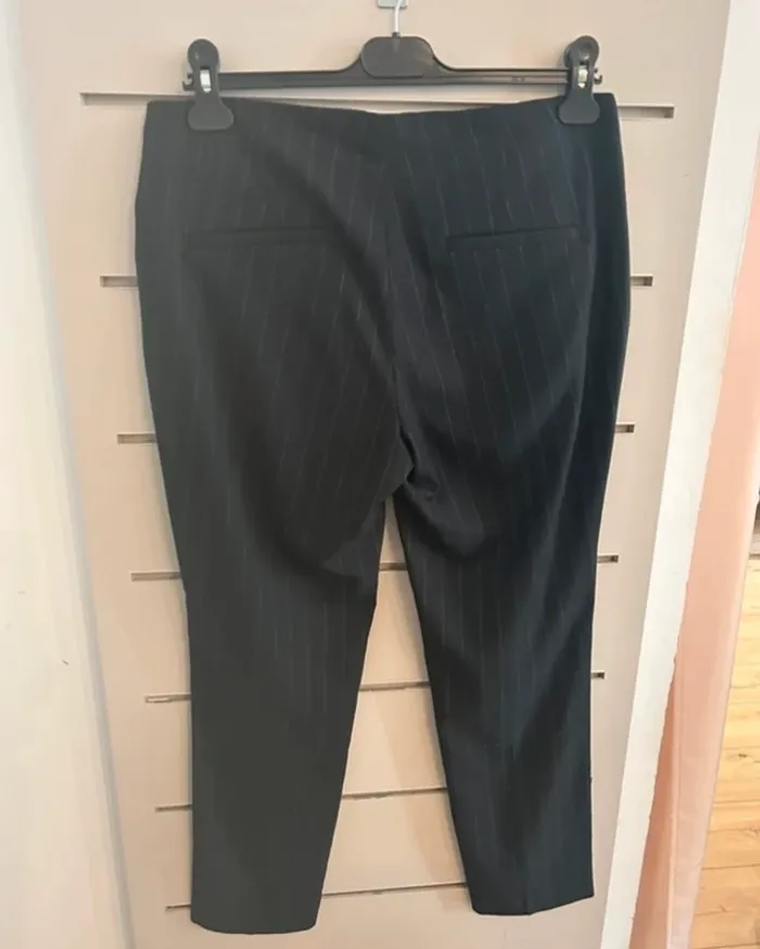 Bash pantalon marine à rayures blanc modèle bango taille 2/38 - photo numéro 6