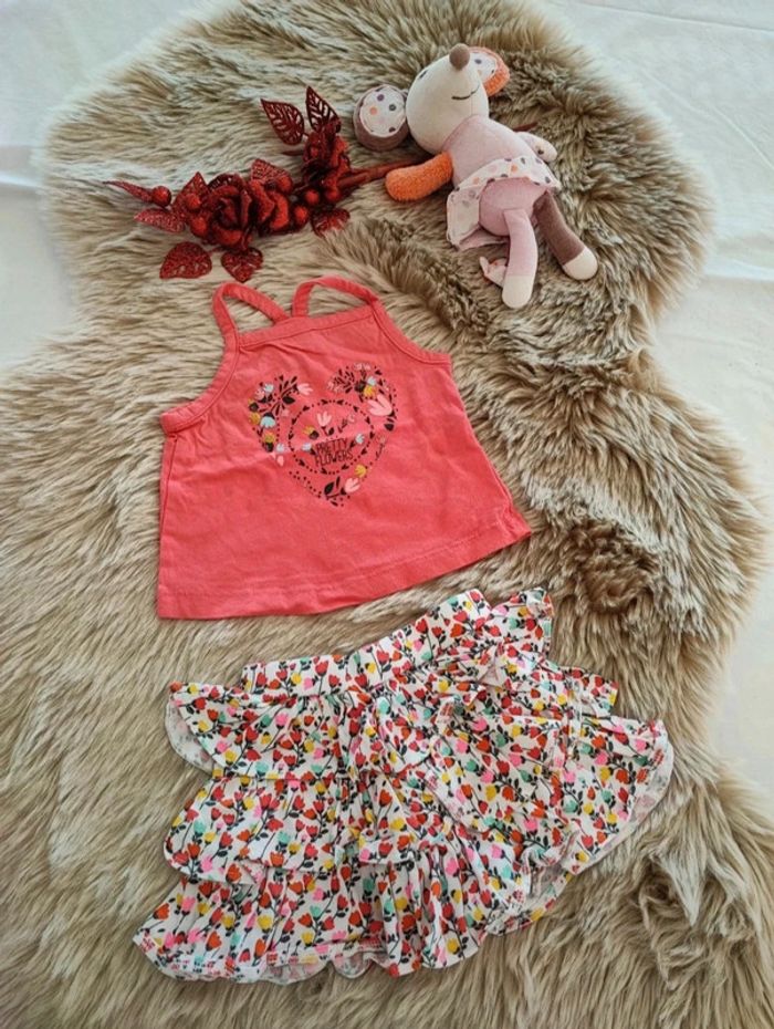 Ensemble ete débardeur jupe bébé reve 6 mois