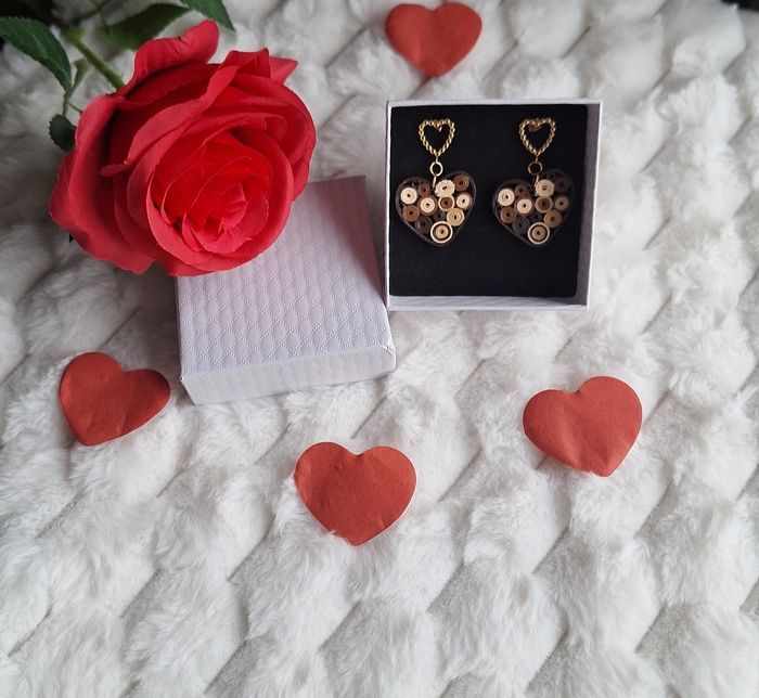 Boucles d'oreilles en quilling ❤️ Amoria❤️ - photo numéro 2