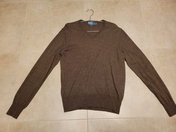 Pull marron col v polo Ralph Lauren taille m
