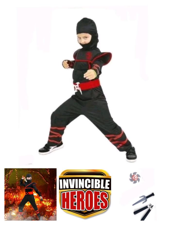 Déguisement ninja 4/6 ans et set accessoires ninja - photo numéro 2