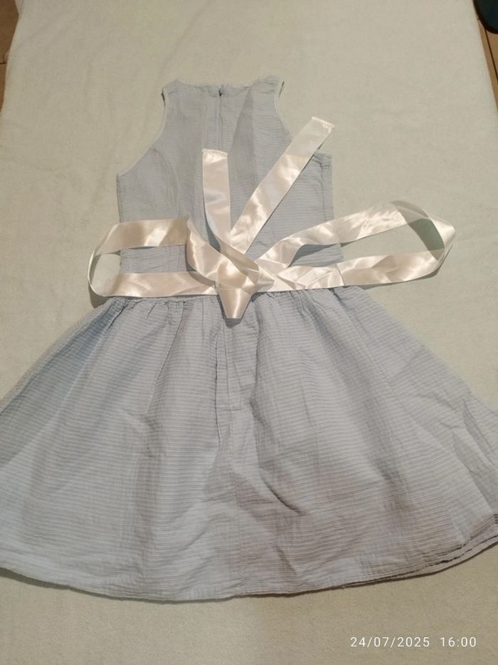 Robe fille rayée bleu clair - photo numéro 9