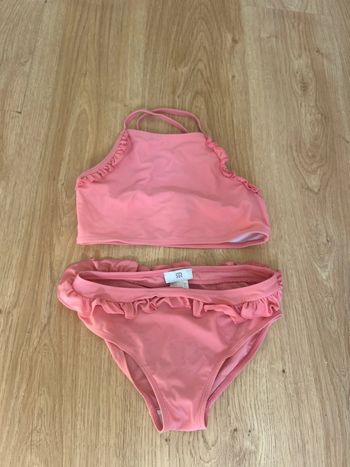 Maillot de bain rose 2 pièces taille 10 ans