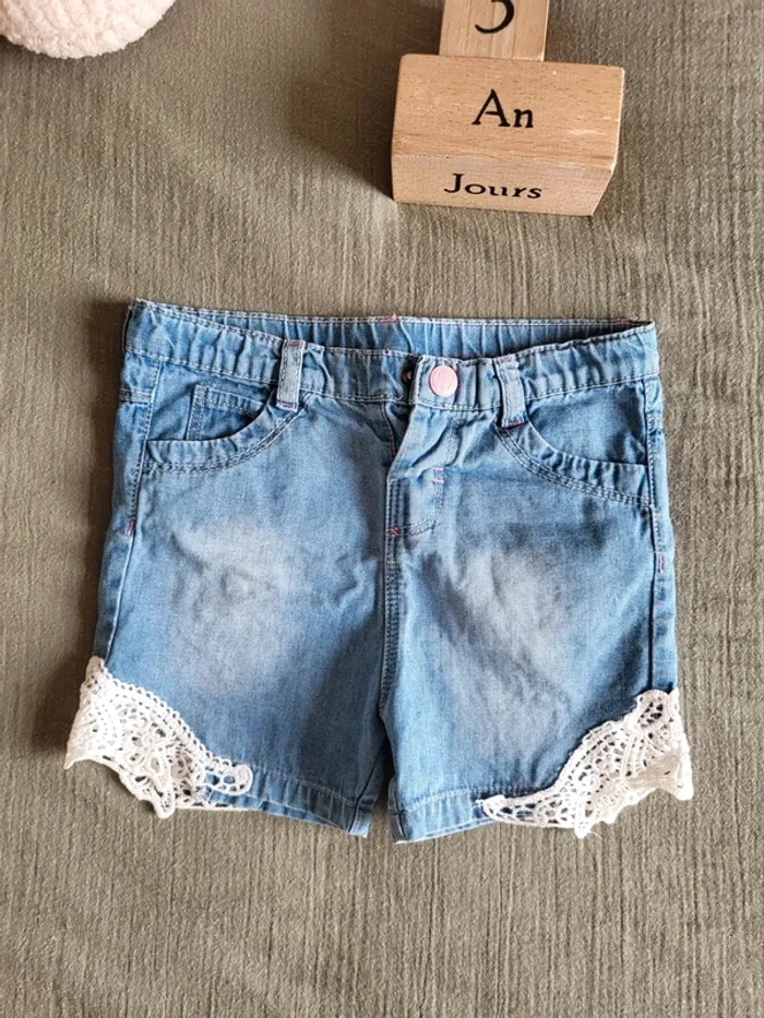Short en jean détail dentelle très joli petits prix - photo numéro 3