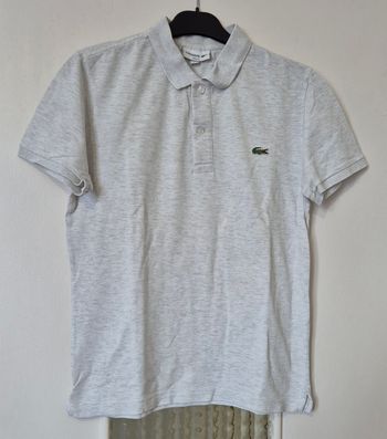 Polo manche courte gris clair Homme lacoste taille 3 S