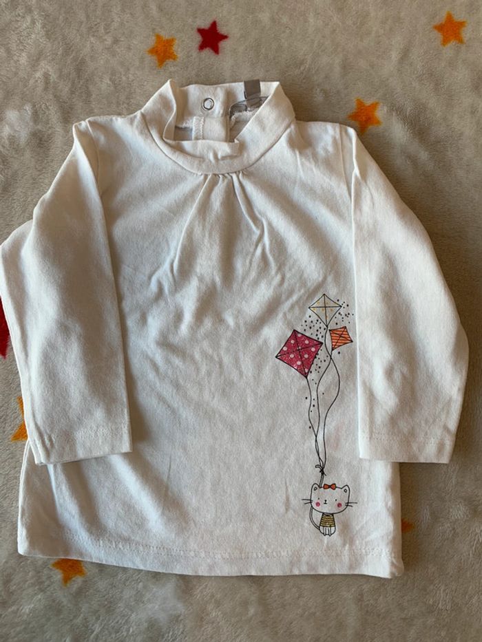 Ensemble Tee-shirt Grain de Blé Jeans 3 Pommes Bleu & Bleu Marine 6M - photo numéro 2