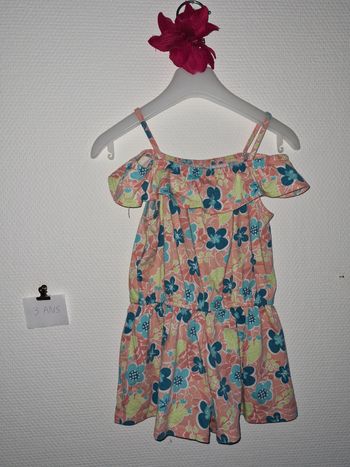 Combishort 3 ans fille enncoton motif fleurie été 