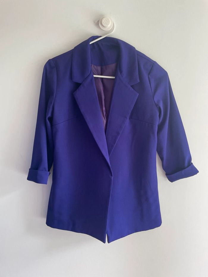 Ensemble violet blazer + pantalon - photo numéro 4