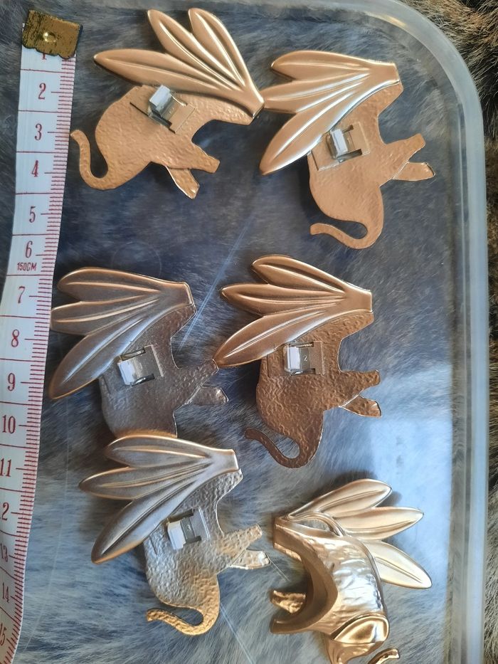 Lot de 8 elephant savane idéal création bapteme babyshower or/ argent - photo numéro 3