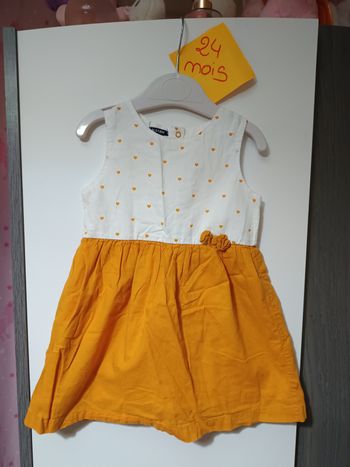 Robe été moutarde coeurs 24 mois 