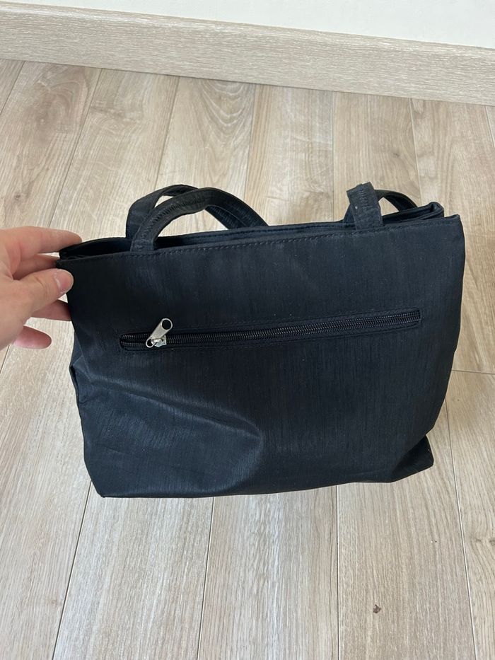 Sac cabas noir tissu Mick Gwend 34x23 cm - photo numéro 2