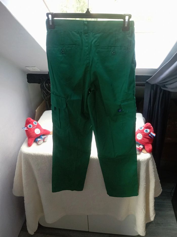 Pantalon de travail vert Multipoches Neuf Taille élastique 36-38 cm - photo numéro 7