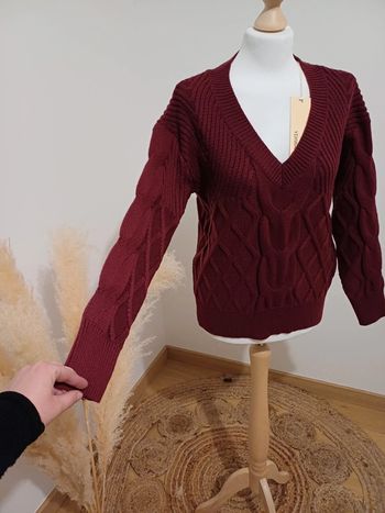 Pull Bordeaux chaud neuve Yehwang taille S/M 36/38