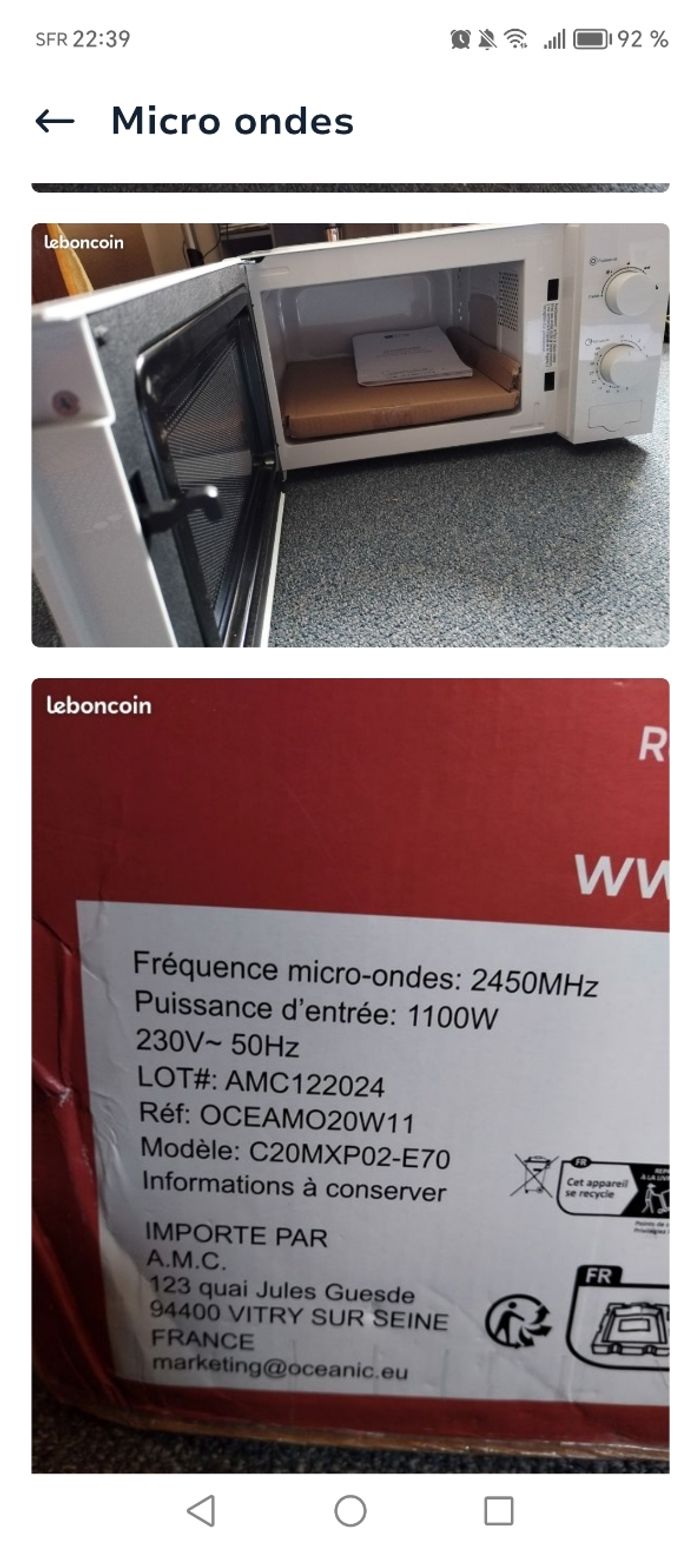 Micro-ondes OCEANIC - photo numéro 2