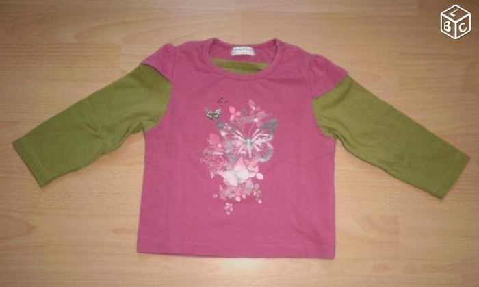 Ensemble pantalon en jeans + T-shirt à ML Sucre d'Orge Fille 2 ans - photo numéro 2