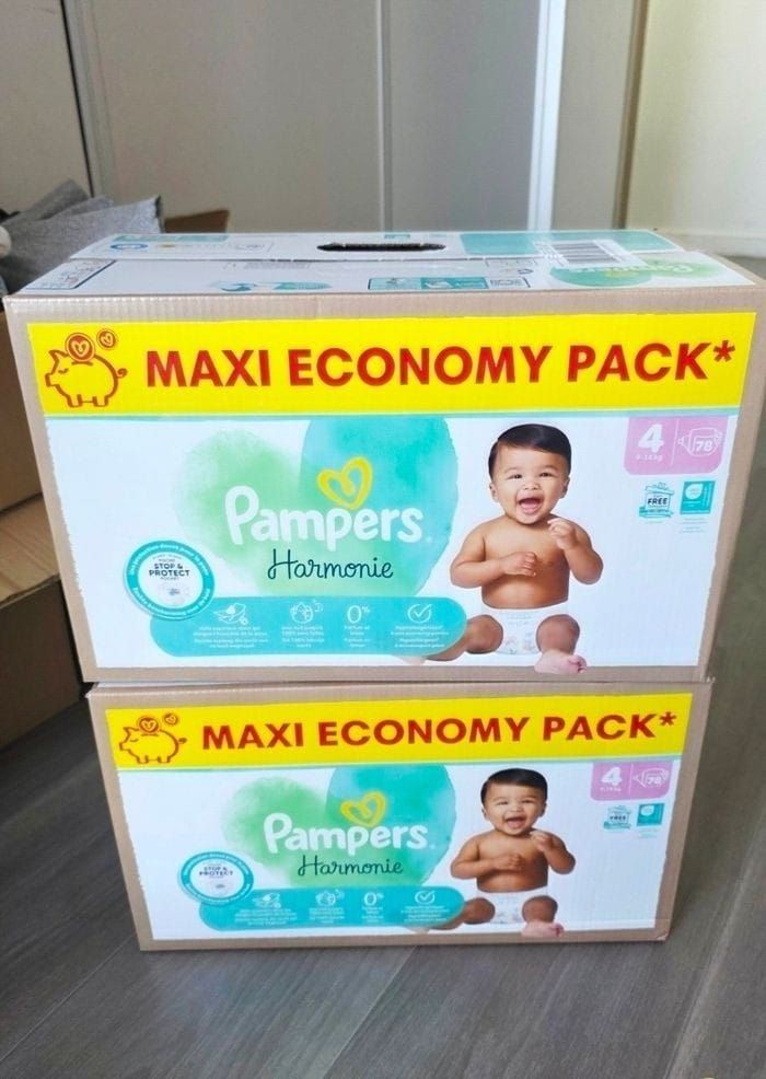 2× Couches Pampers harmonie taille 4 MAXI PACK ×156