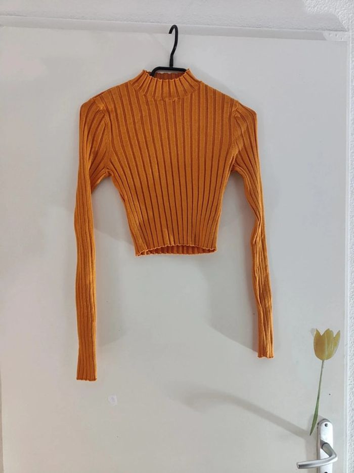 Pull Court Côtelé en Laine Orange💎 sister 36💎 - photo numéro 9