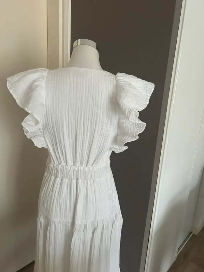 Guru jagat robe longue blanche coton volante , femme, taille 1/36 - photo numéro 7