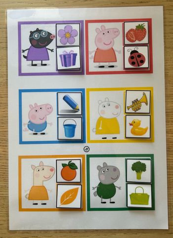 Fiche Montessori : Peppa Pig : Les couleurs