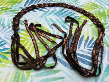 Ceinture tressée marron 75cm