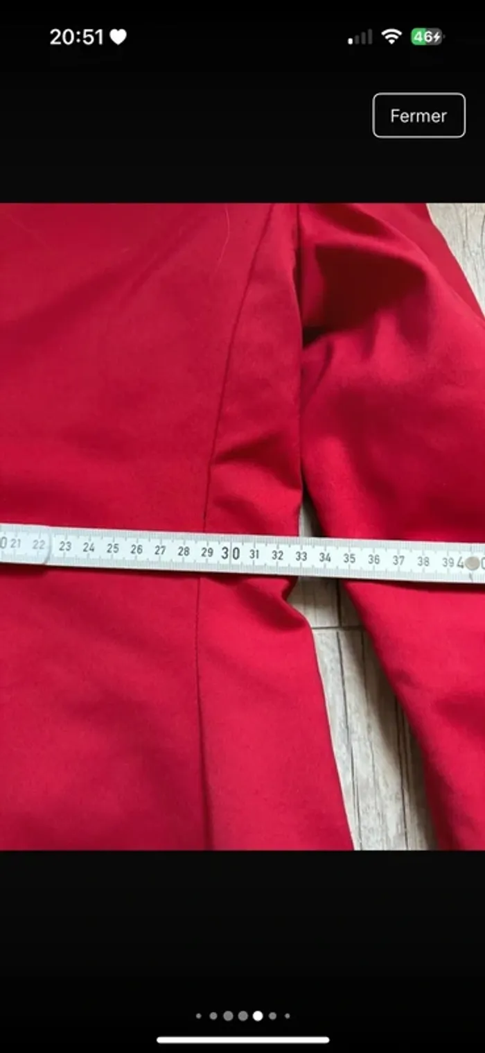 Veste de costume blazer mango rouge cintrée structuré - photo numéro 12