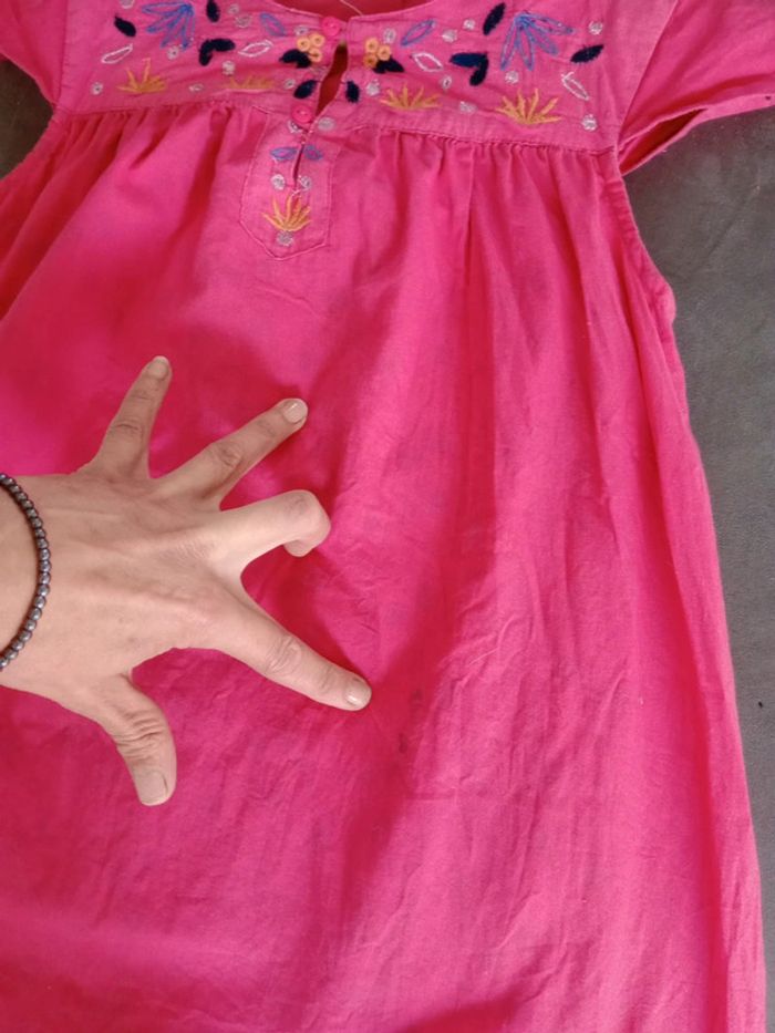 Robe 10 ans rose broderie pélican c85 - photo numéro 8